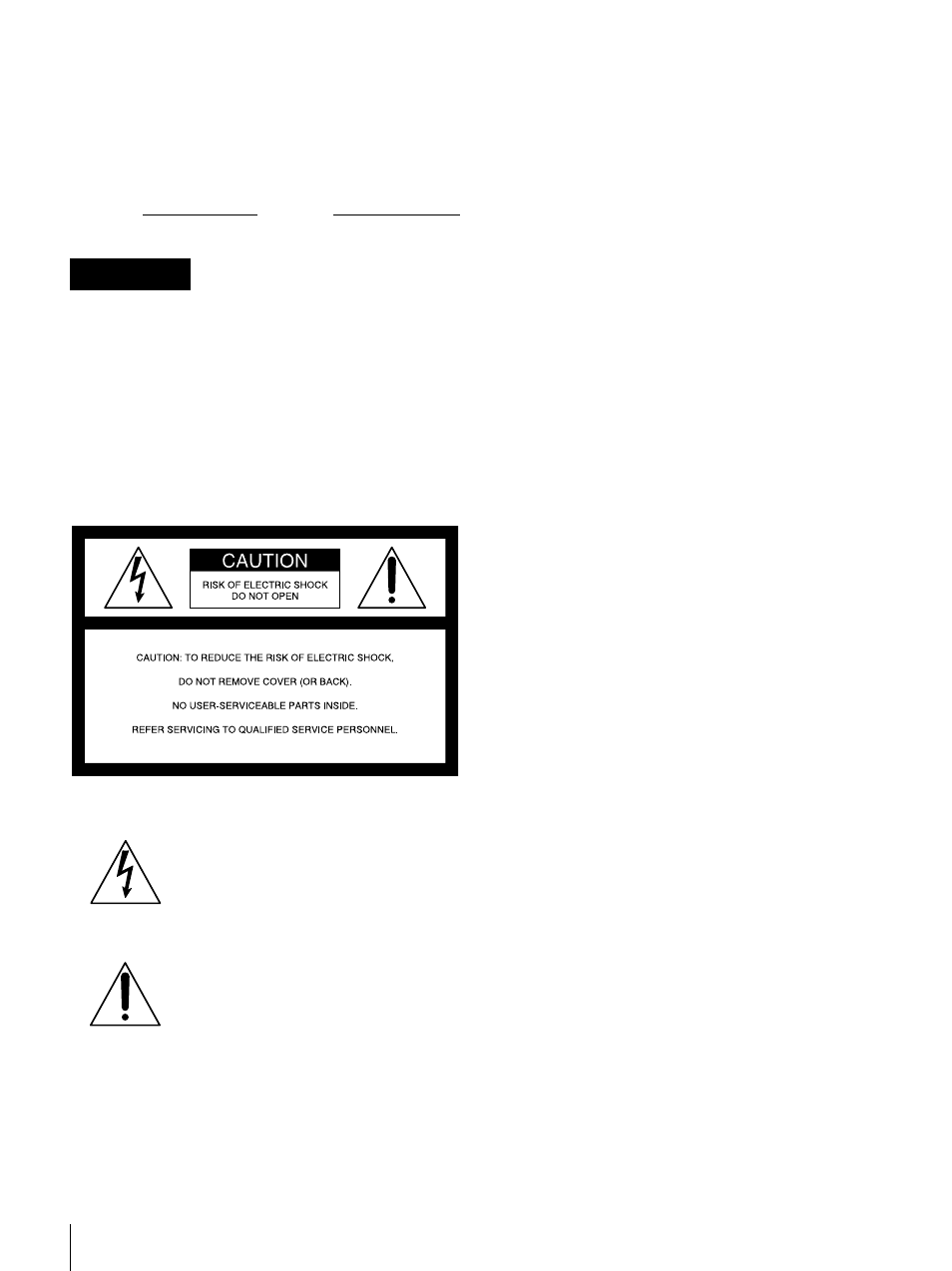 Owner’s record, Warning | Sony DSR-1500 User Manual | Page 2 / 120