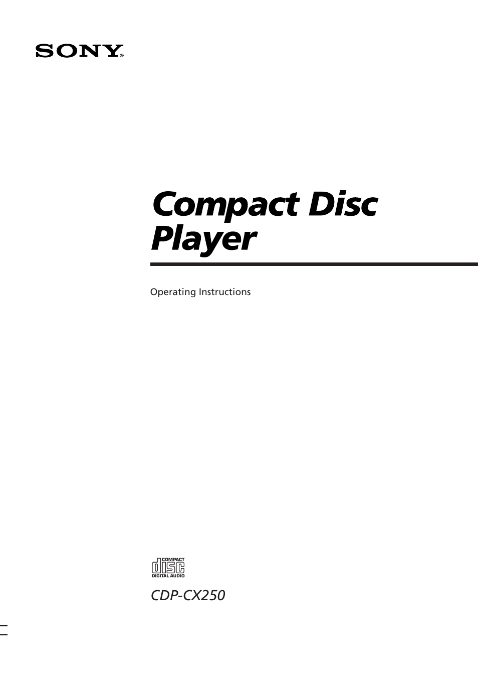 Sony CDP-CX250 User Manual | 24 pages