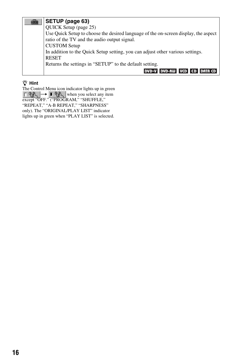 Sony DVP-NS575P User Manual | Page 16 / 80