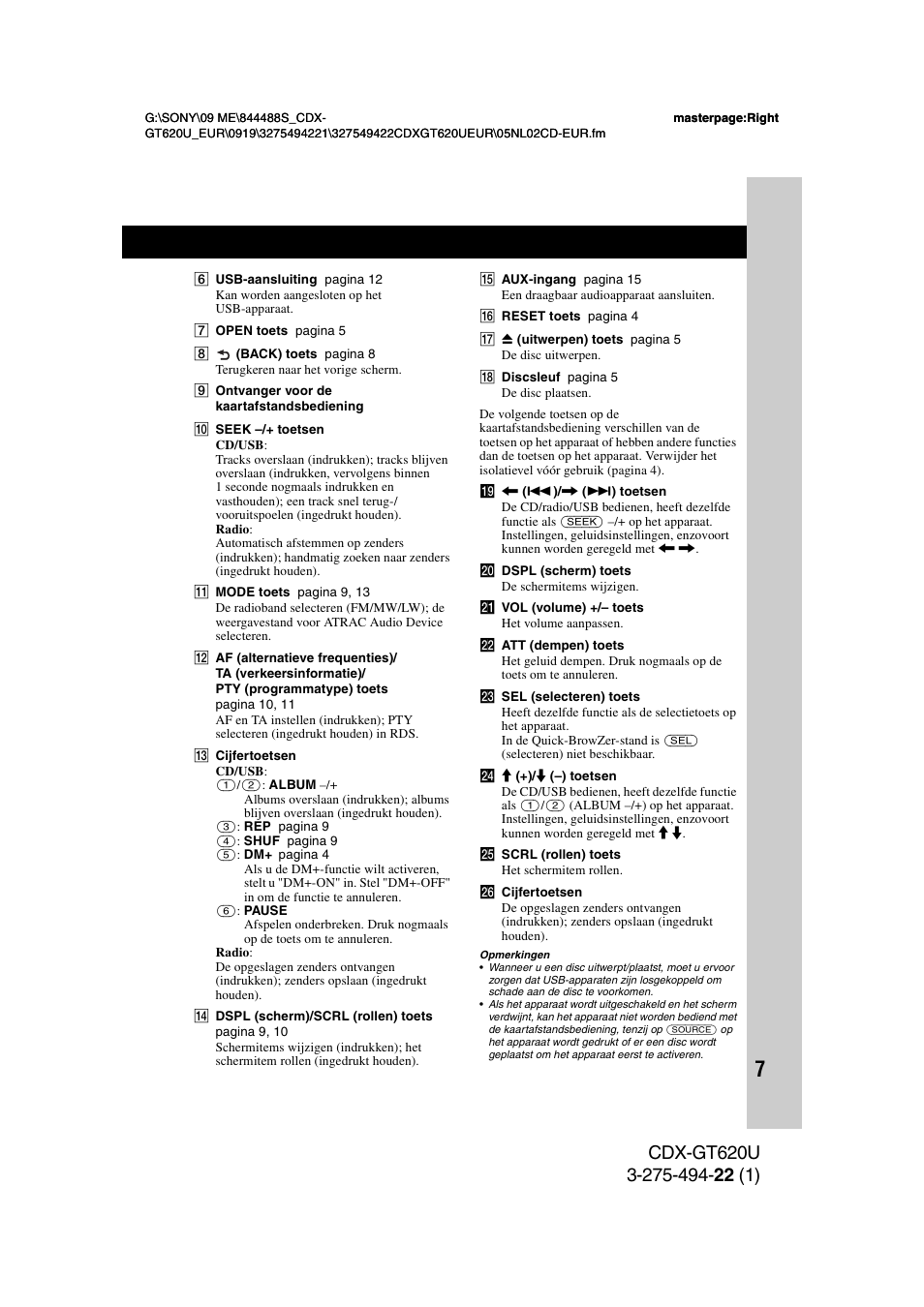 Sony CDXGT620U User Manual | Page 101 / 120