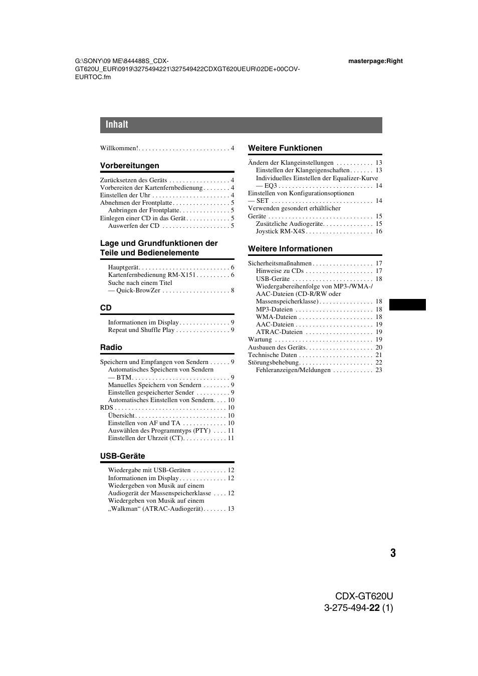 Sony CDXGT620U User Manual | Page 25 / 120