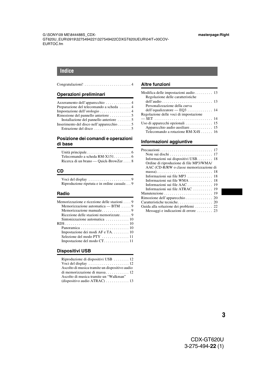 Sony CDXGT620U User Manual | Page 73 / 120