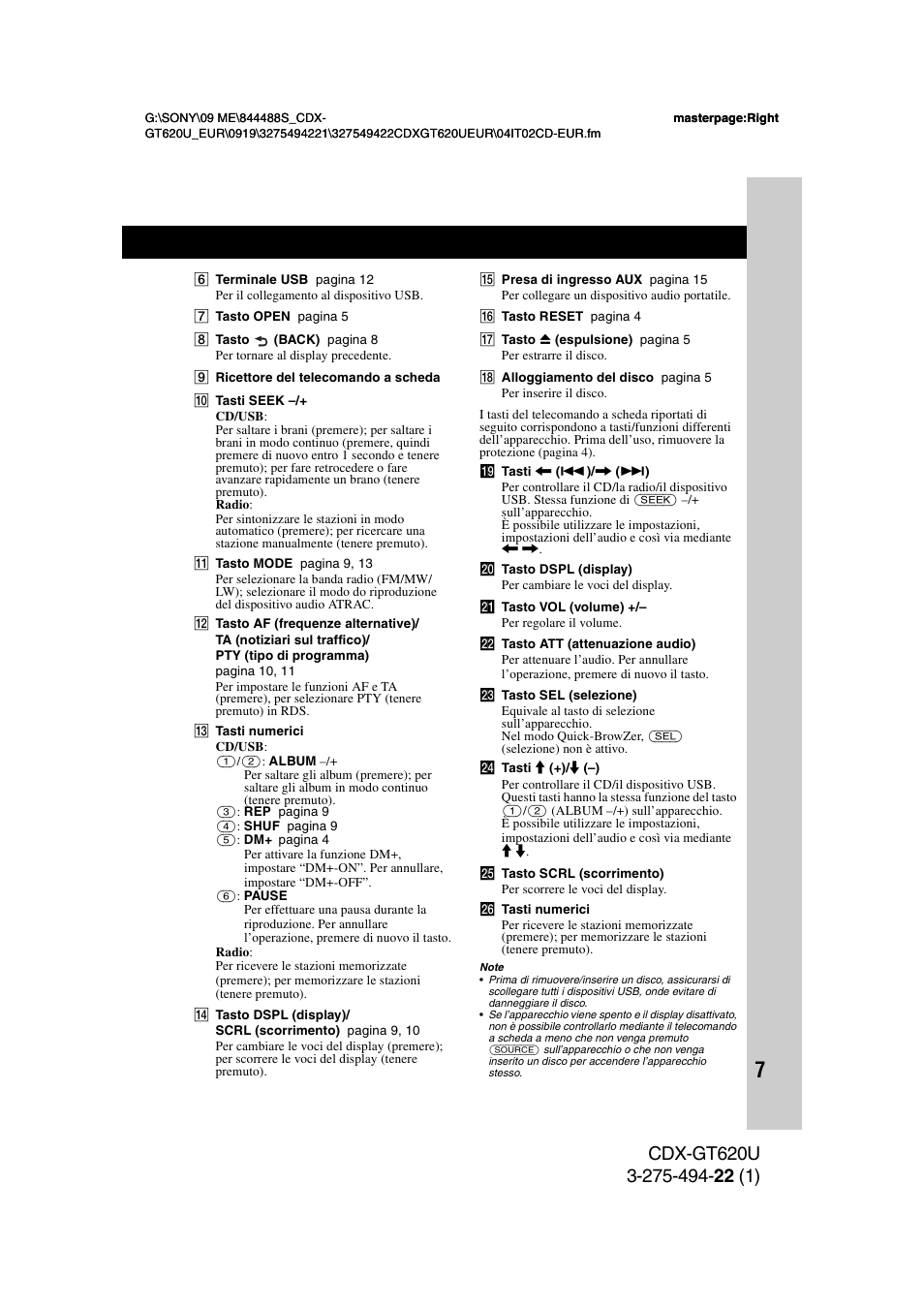 Sony CDXGT620U User Manual | Page 77 / 120