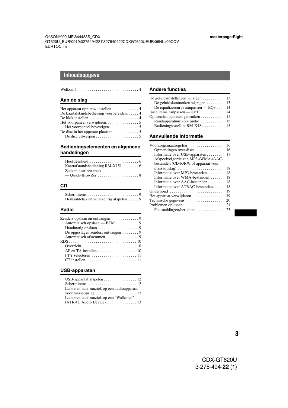 Sony CDXGT620U User Manual | Page 97 / 120