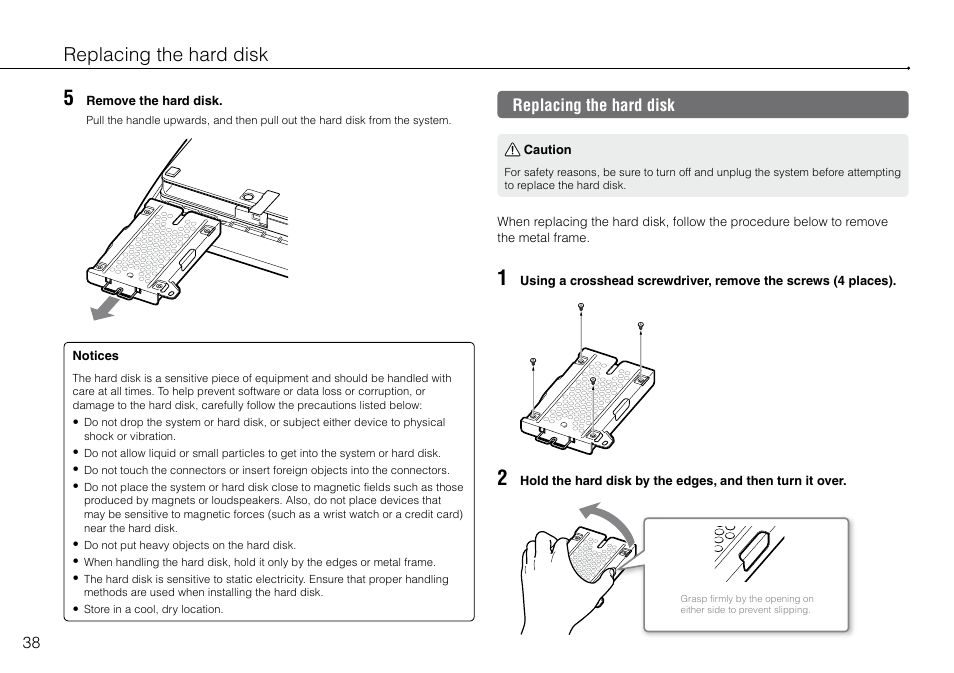 Replacing the hard disk | Sony Playstation 3 CECH-2003B User Manual | Page 38 / 60