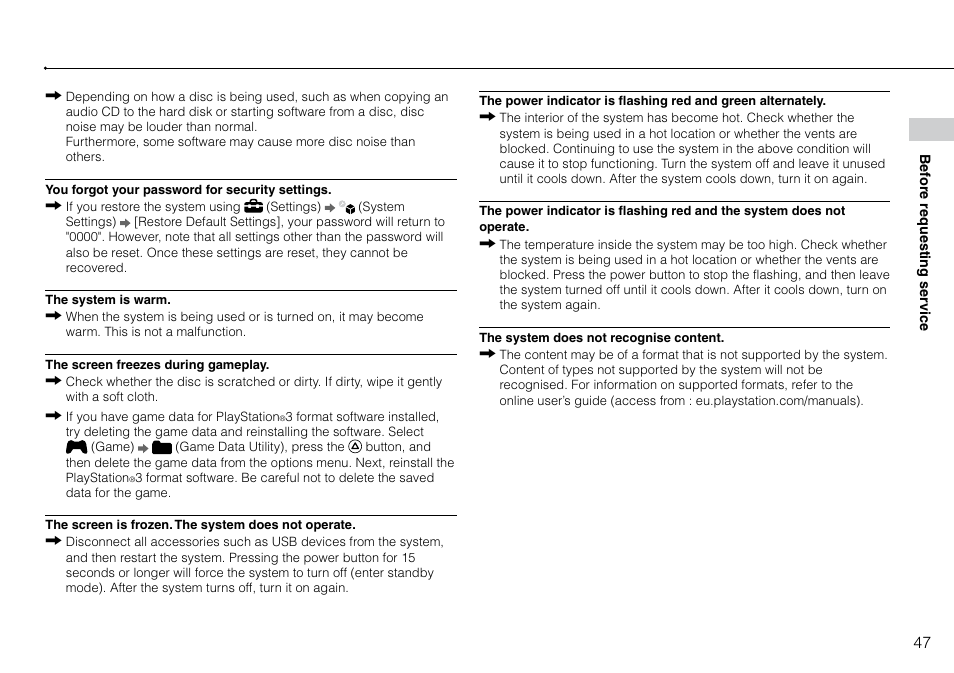 Sony Playstation 3 CECH-2003B User Manual | Page 47 / 60