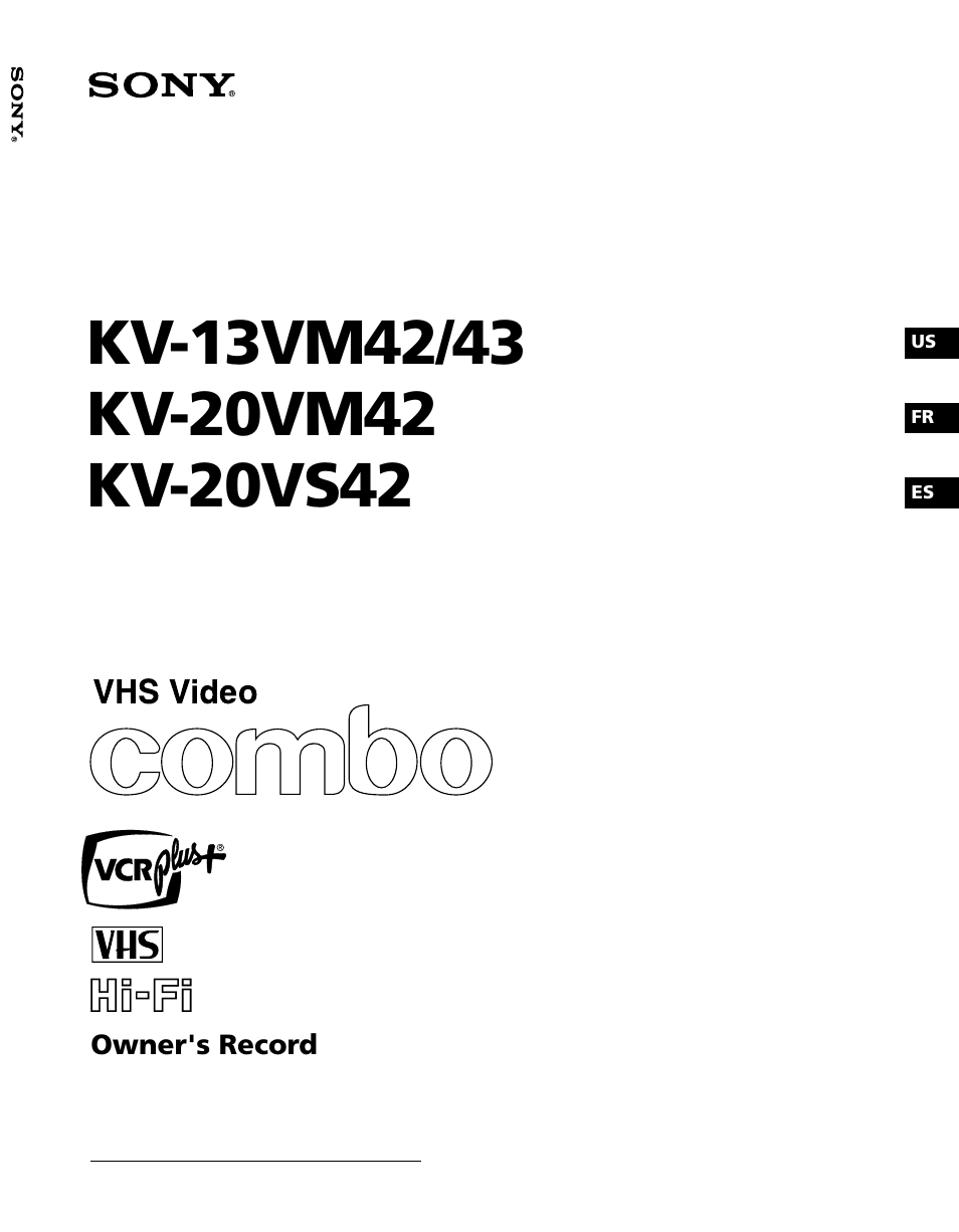 Sony KV-13VM42 User Manual | 188 pages