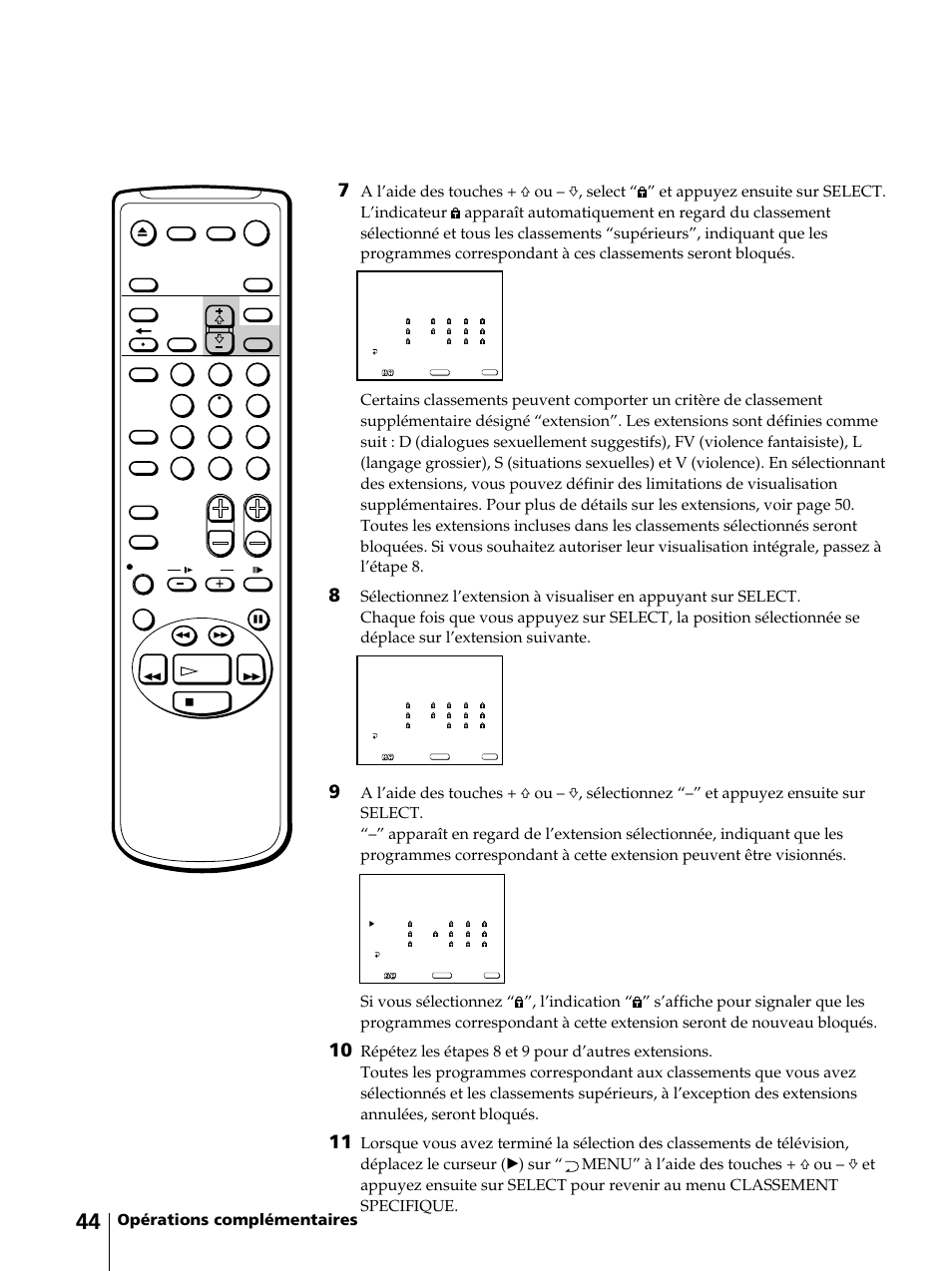 Opérations complémentaires | Sony KV-13VM42 User Manual | Page 106 / 188