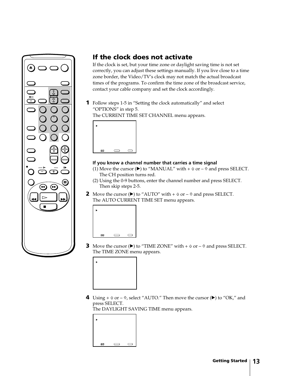 If the clock does not activate | Sony KV-13VM42 User Manual | Page 13 / 188