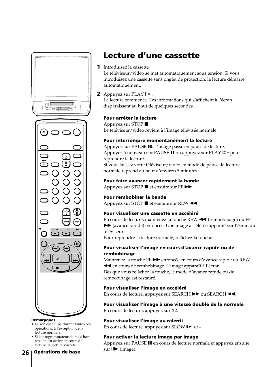 Lecture d’une cassette | Sony KV-13VM42 User Manual | Page 88 / 188