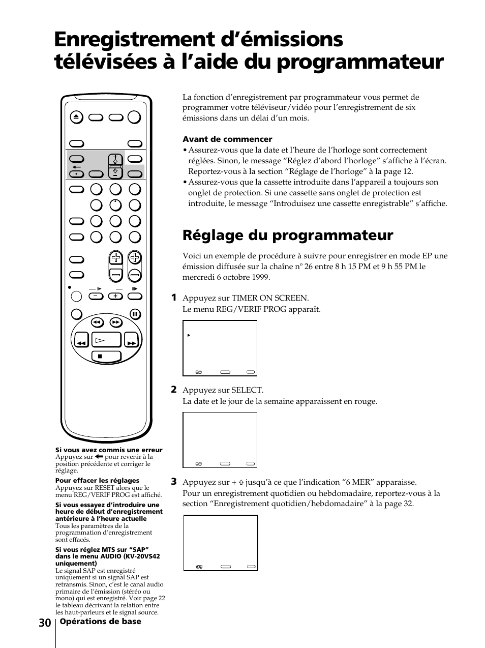 Réglage du programmateur | Sony KV-13VM42 User Manual | Page 92 / 188