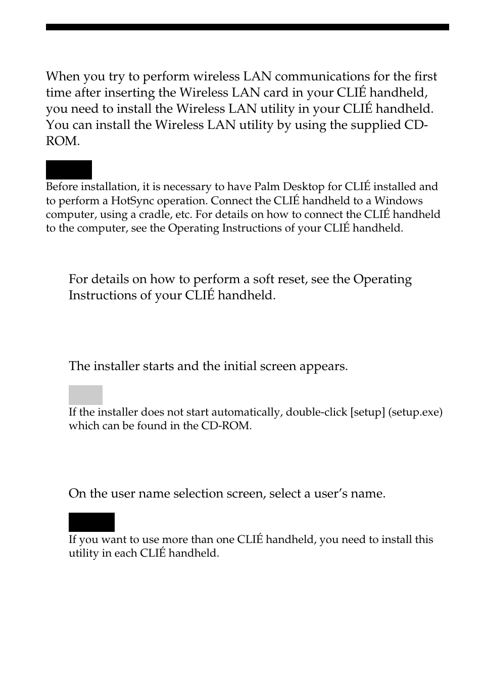 Installing the software | Sony PEGA-WL100 User Manual | Page 12 / 40