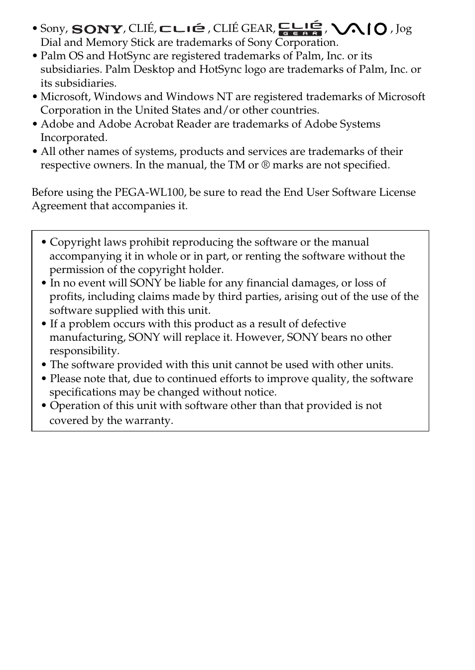 Sony PEGA-WL100 User Manual | Page 5 / 40