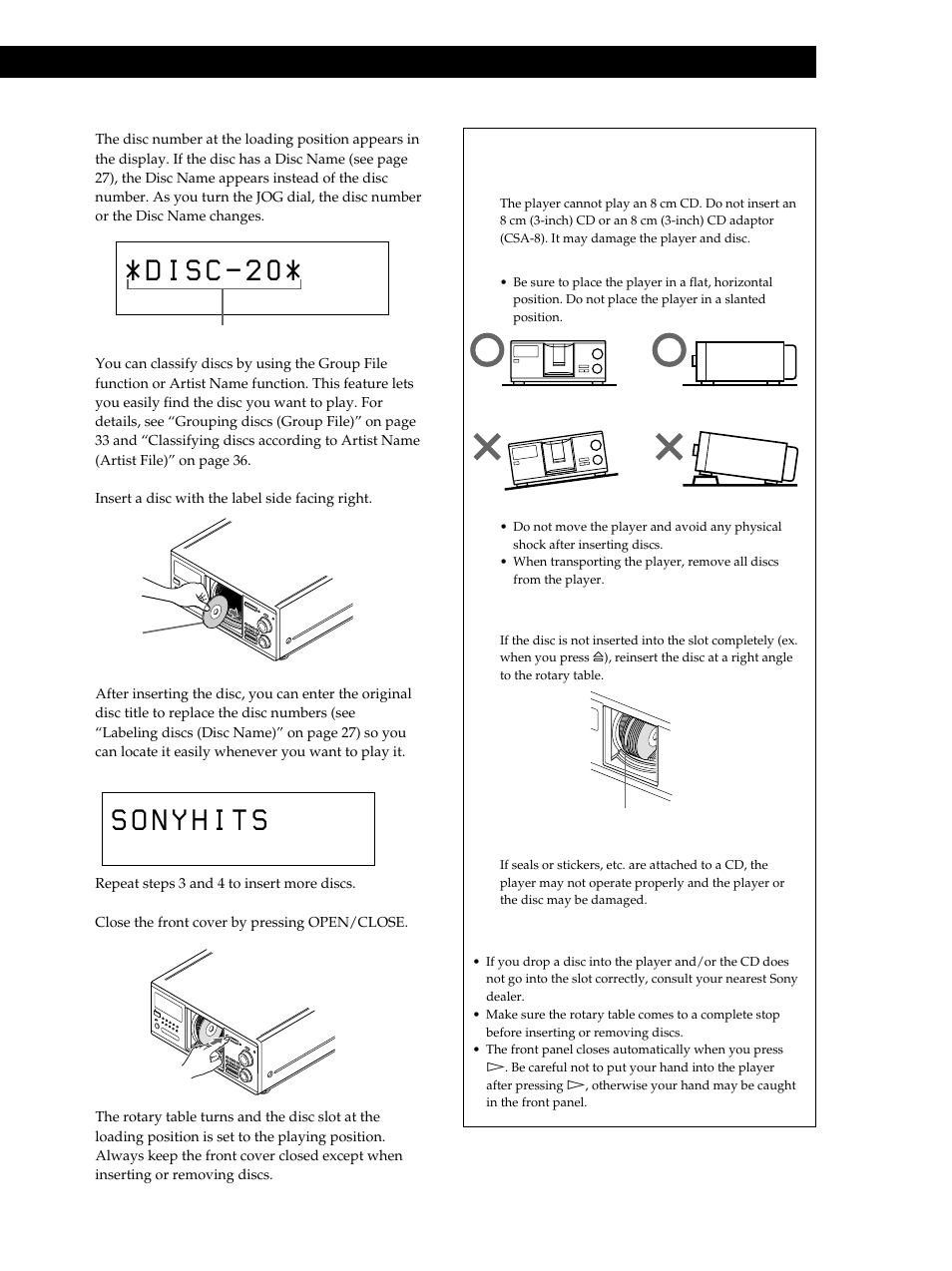 Getting started, Caution | Sony CDP-M555ES User Manual | Page 11 / 48
