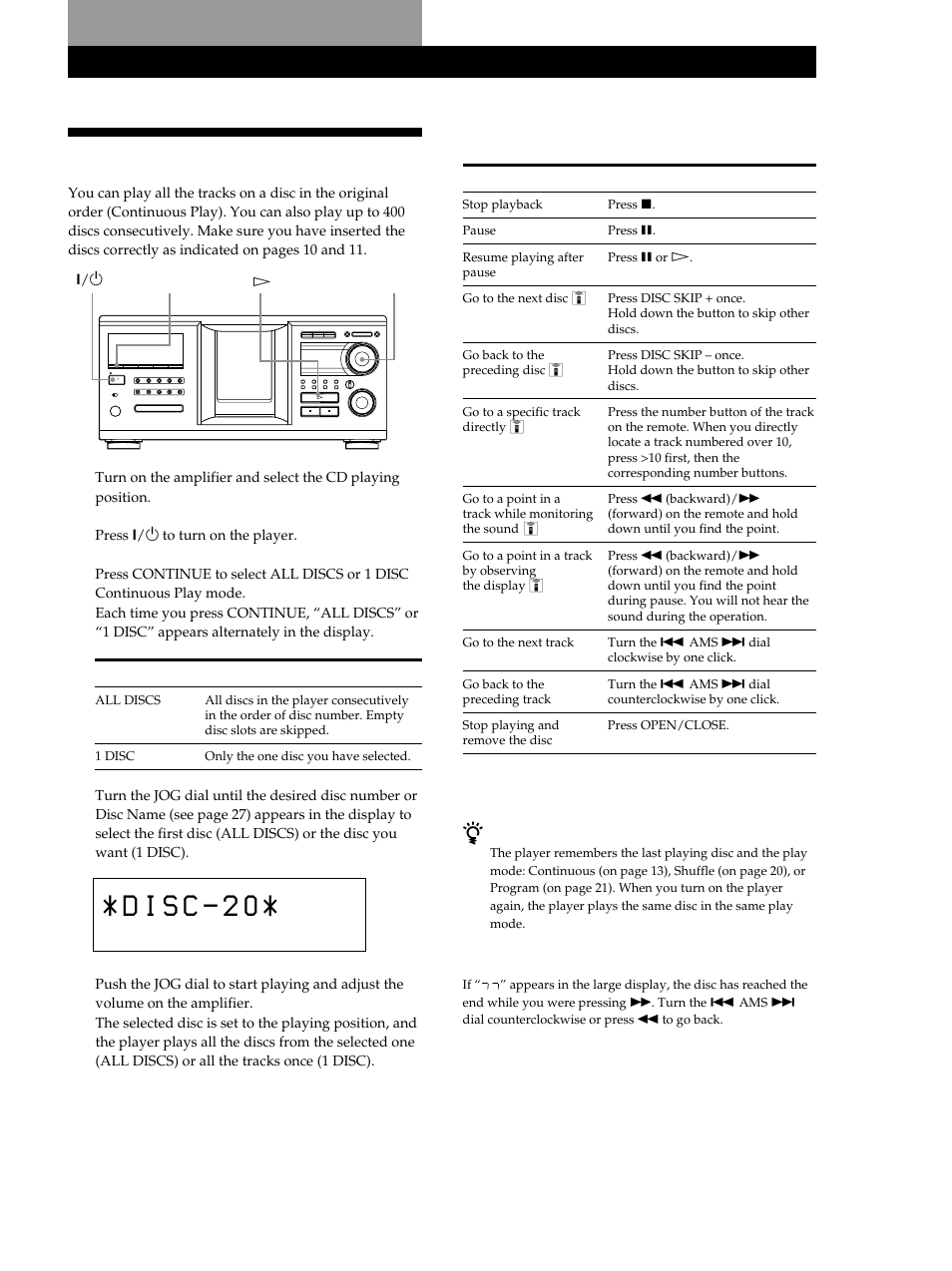 Playing a cd, Playing cds | Sony CDP-M555ES User Manual | Page 13 / 48
