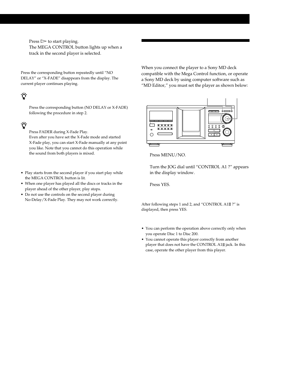 Controlling the player by another unit, Storing information about cds (custom files) | Sony CDP-M555ES User Manual | Page 43 / 48
