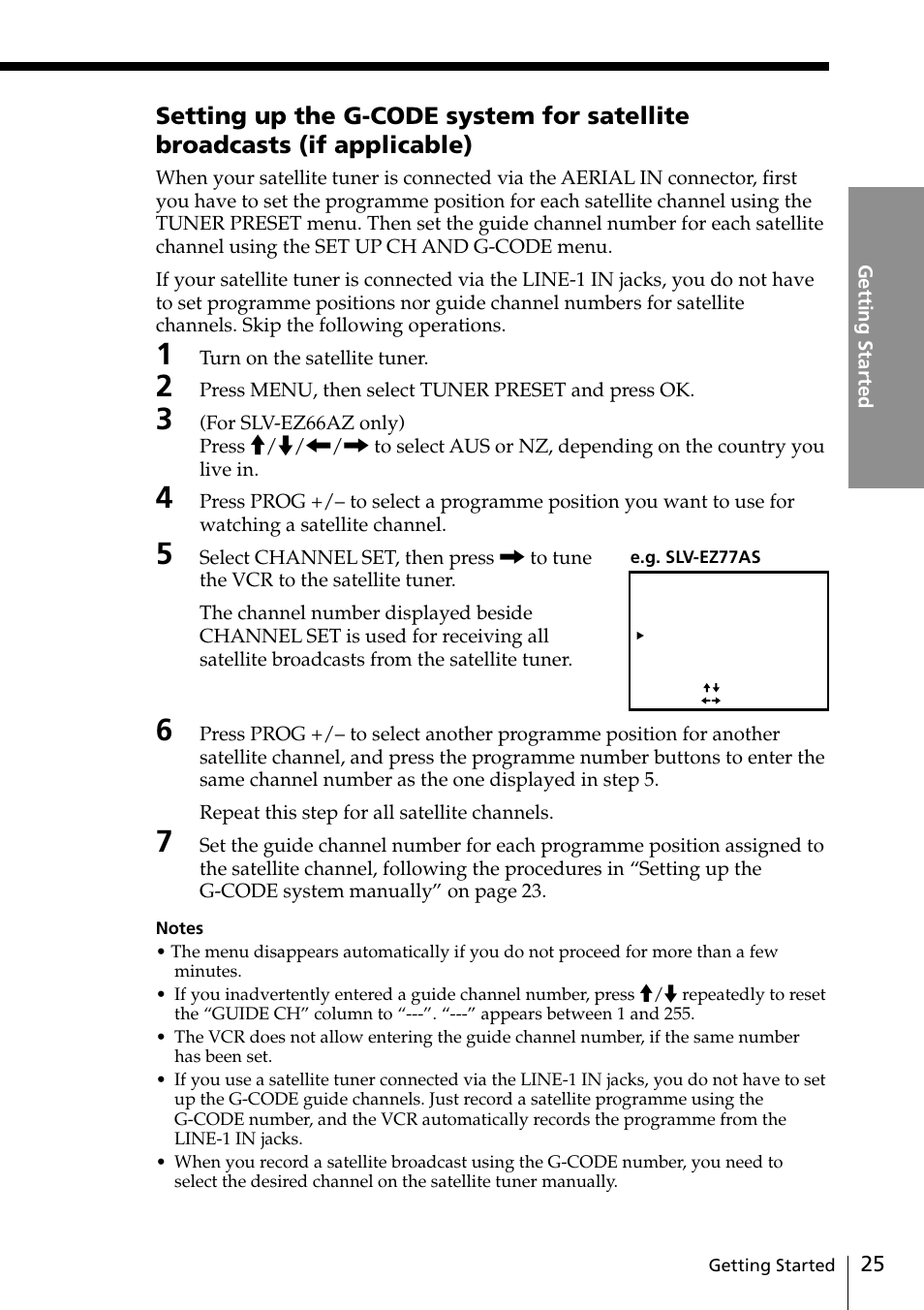 Sony SLV-EZ77AS User Manual | Page 25 / 75