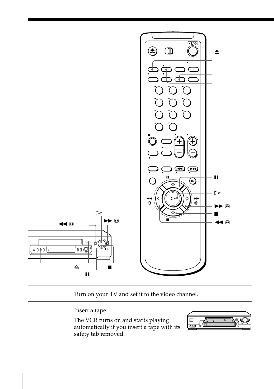 Basic operations, Playing a tape, 30 playing a tape | Sony SLV-EZ77AS User Manual | Page 30 / 75