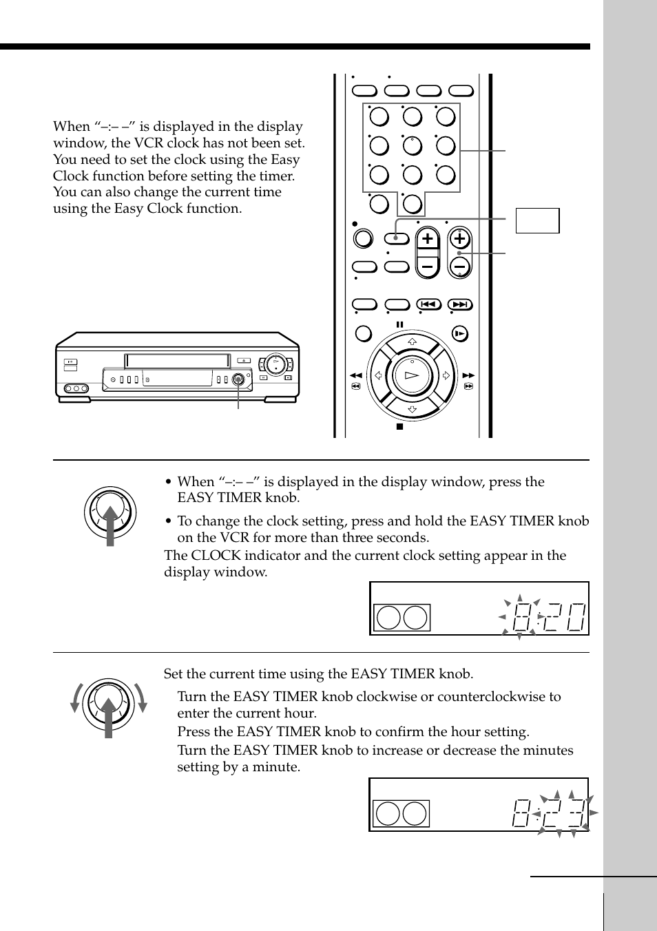 Setting or changing the easy clock | Sony SLV-EZ77AS User Manual | Page 39 / 75