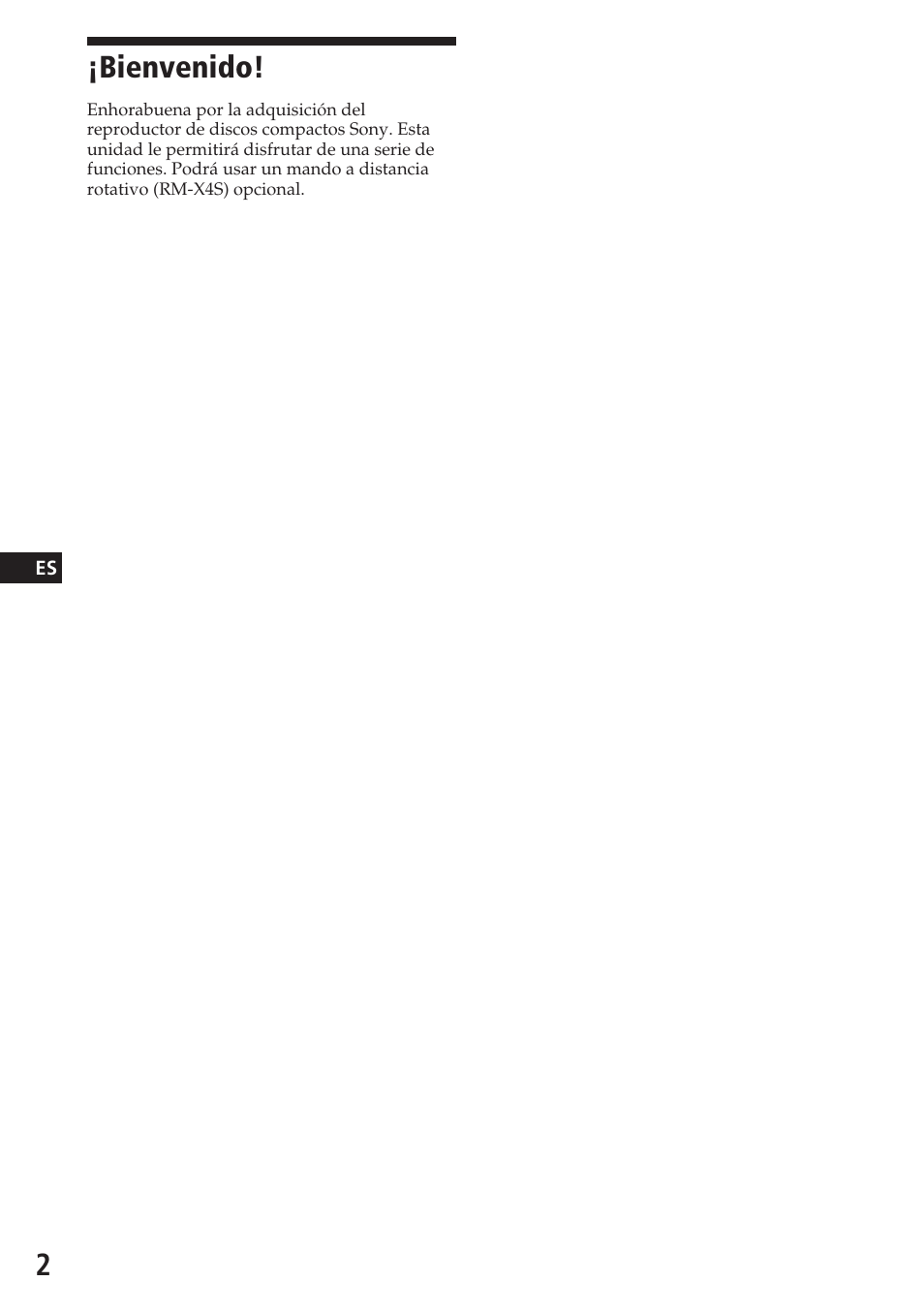 Bienvenido | Sony CDX-4180R User Manual | Page 24 / 88