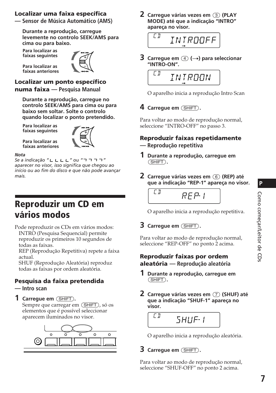 Reproduzir um cd em vários modos, Rep1 | Sony CDX-4180R User Manual | Page 51 / 88