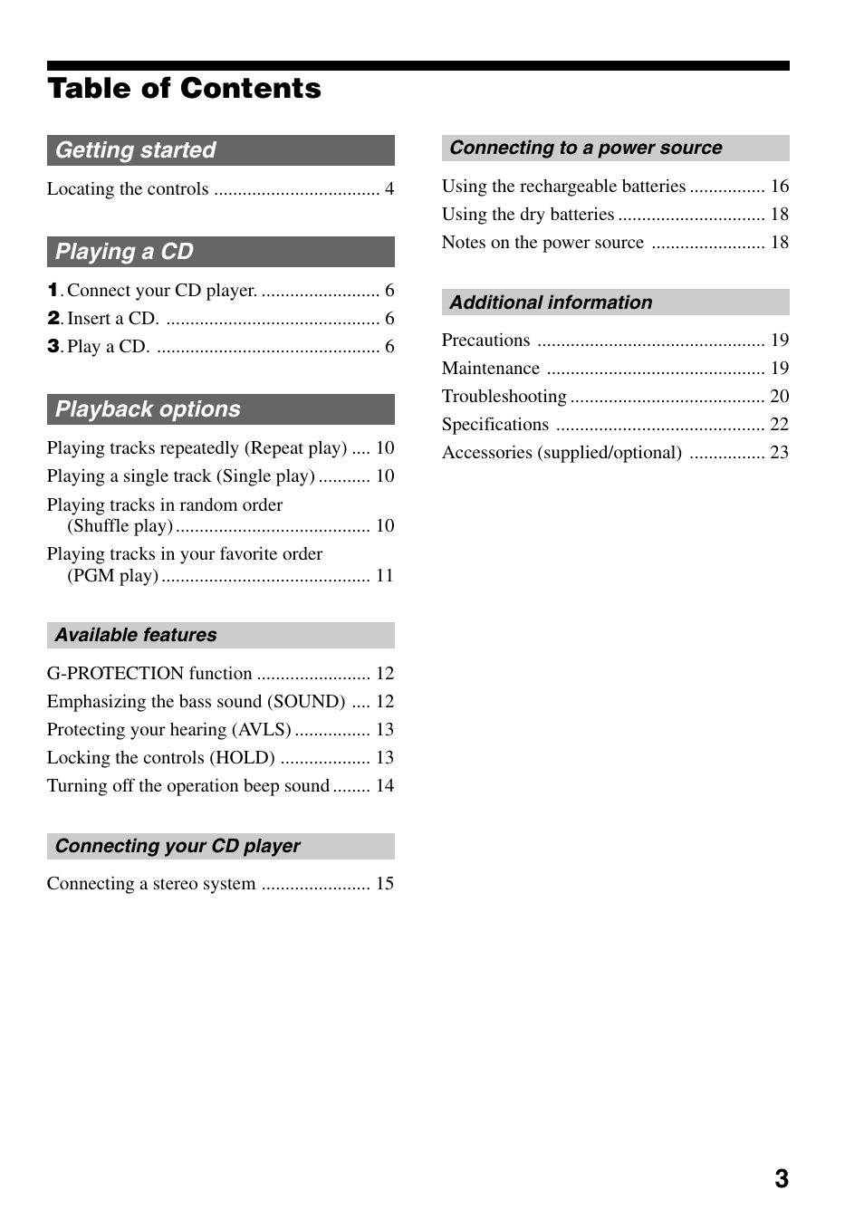 Sony D-EJ753 User Manual | Page 3 / 24