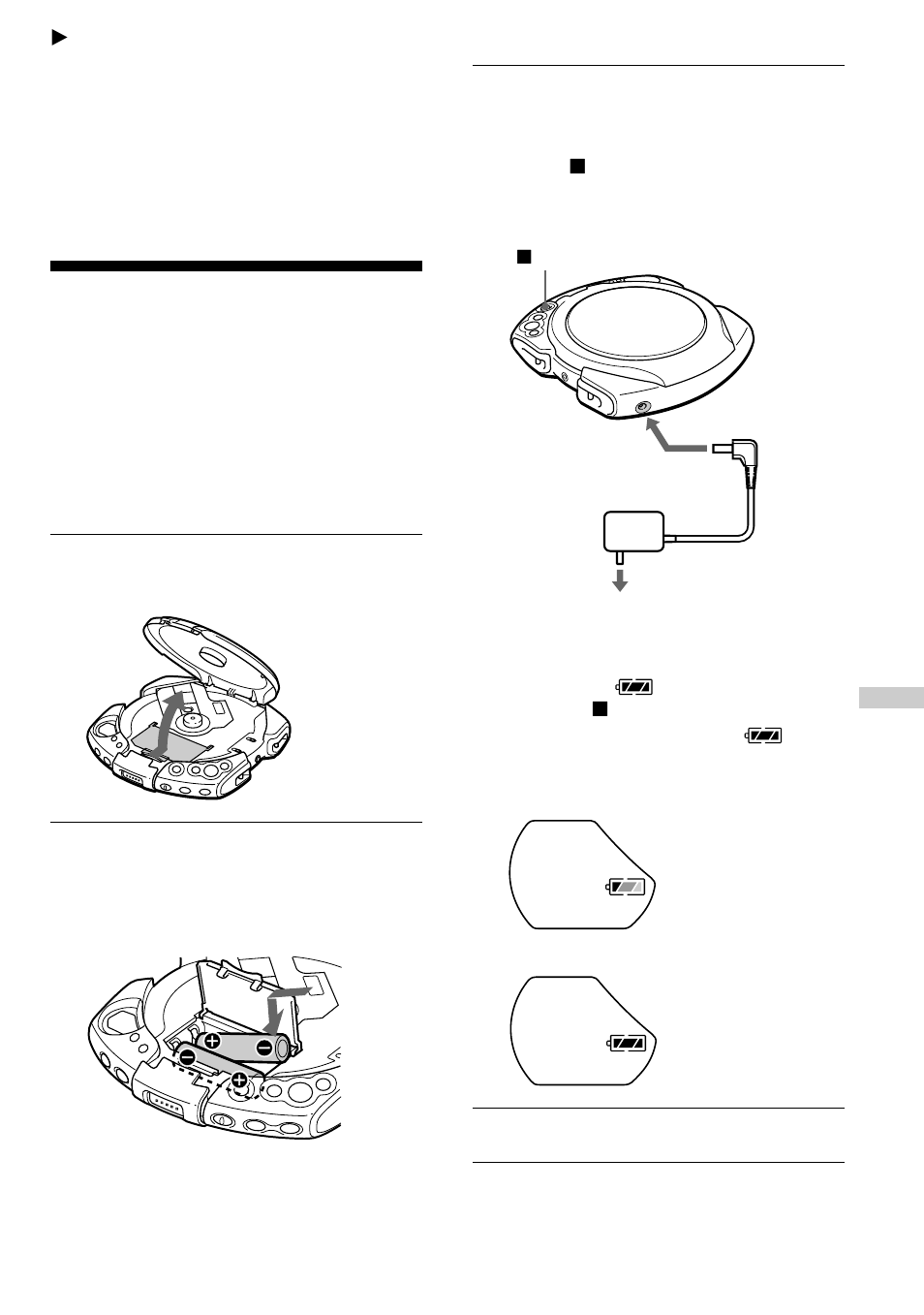 Connecting a power source, Using the rechargeable batteries | Sony CD Walkman D-EG3 User Manual | Page 17 / 24