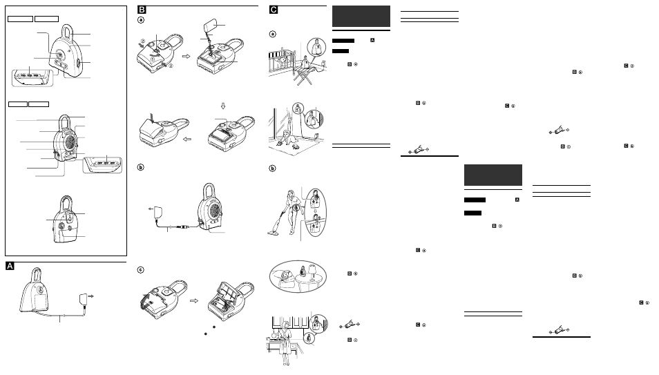 English power sources, Setting up, Español fuentes de alimentación | Configuración, Transmitter receiver, Ntm-910, Ntm-900, Transmisor receptor, Transmitter (see fig. a ), Turning on the power | Sony NTM-910 User Manual | Page 2 / 2