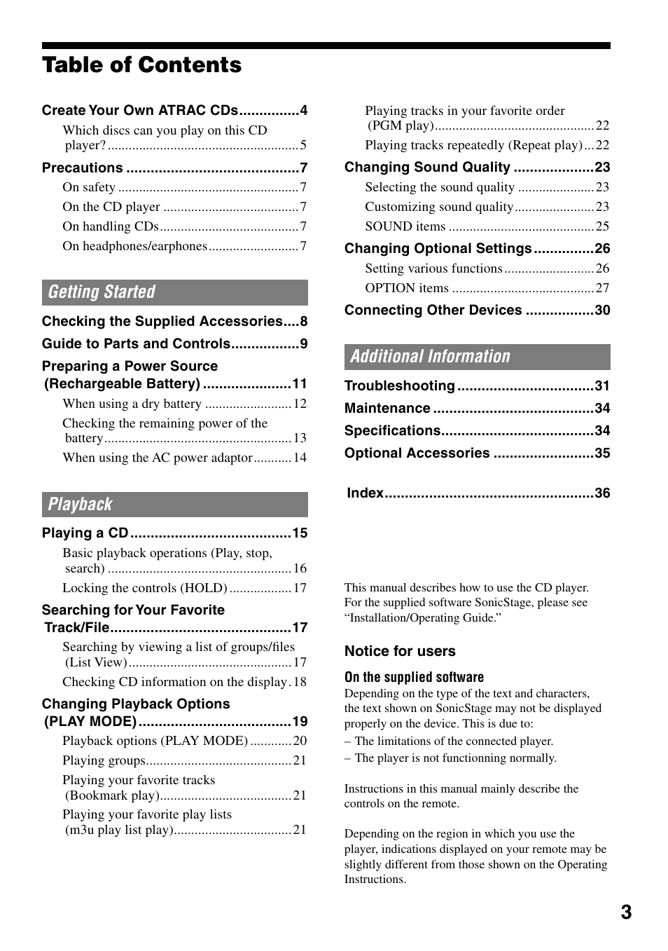 Sony NE720LS User Manual | Page 3 / 39