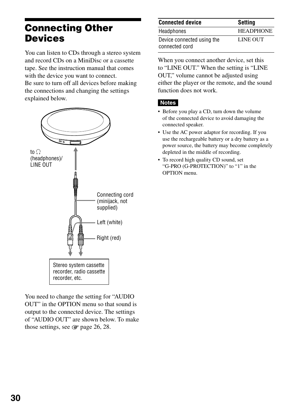 Connecting other devices | Sony NE720LS User Manual | Page 30 / 39