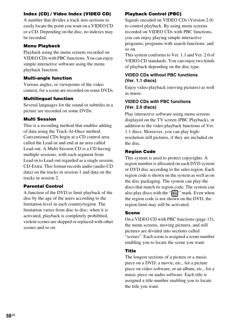 Sony CMT-DV2D User Manual | Page 50 / 56