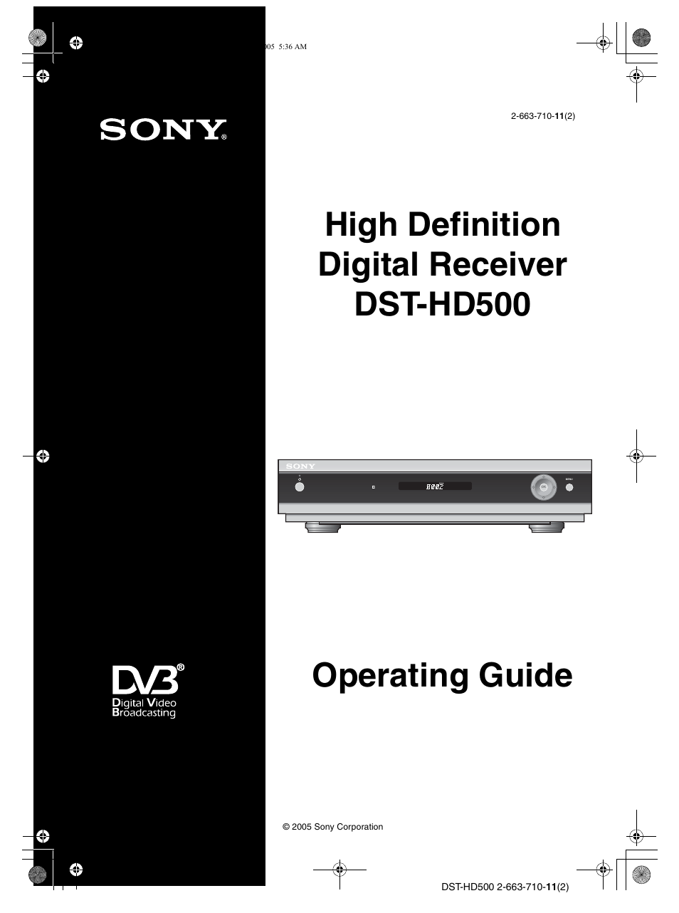 Sony DST-HD500 User Manual | 28 pages