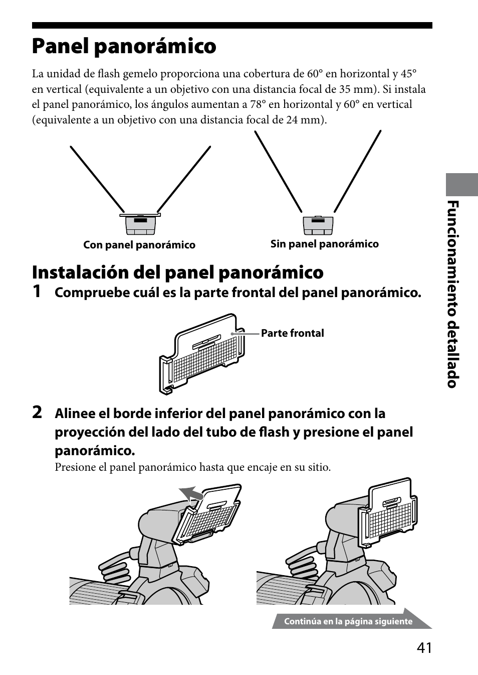 Panel panorámico, Instalación del panel panorámico 1 | Sony HVL-MT24AM User Manual | Page 159 / 295