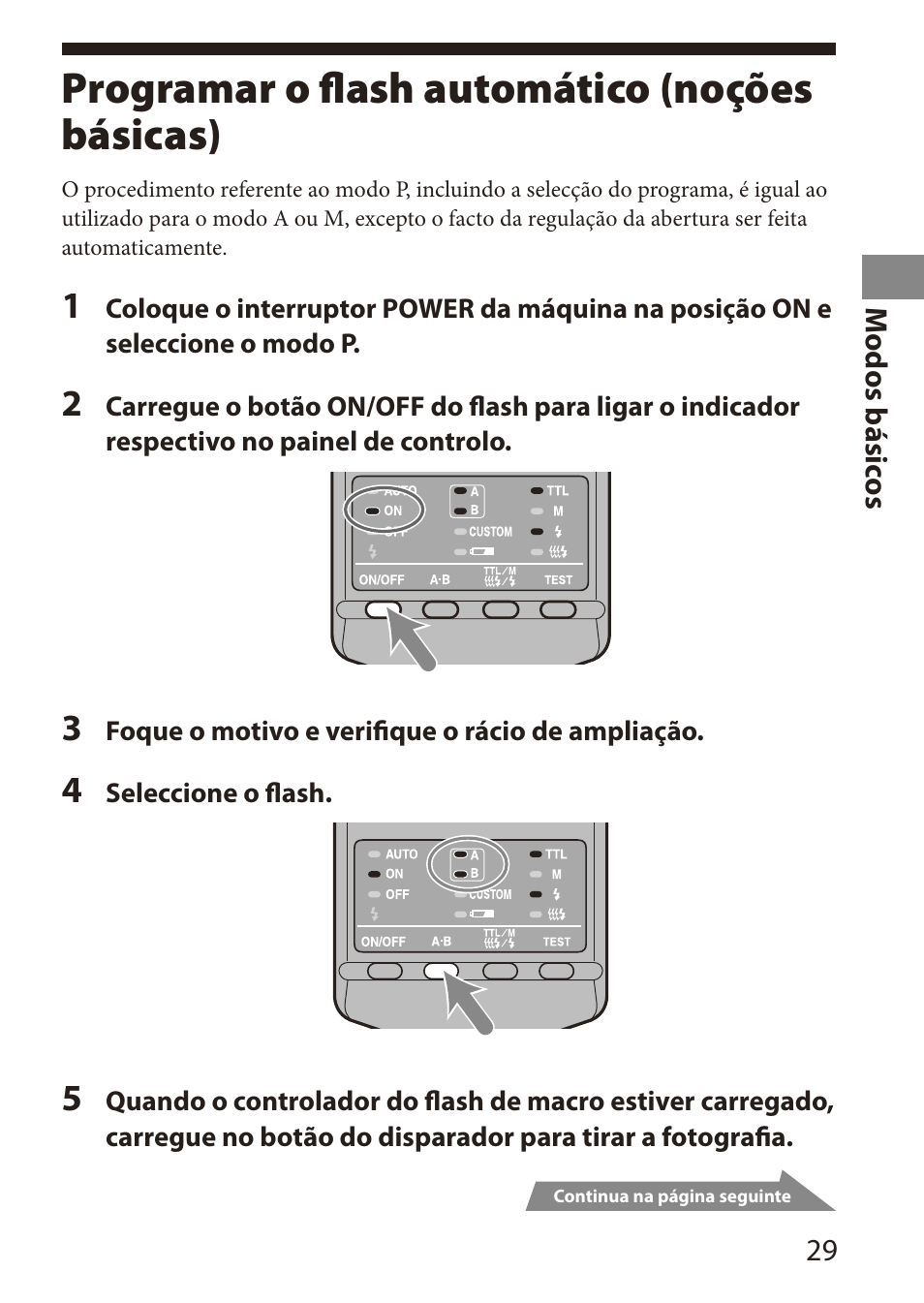 Programar o flash automático, Noções básicas), Programar o flash automático (noções básicas) | Sony HVL-MT24AM User Manual | Page 89 / 295