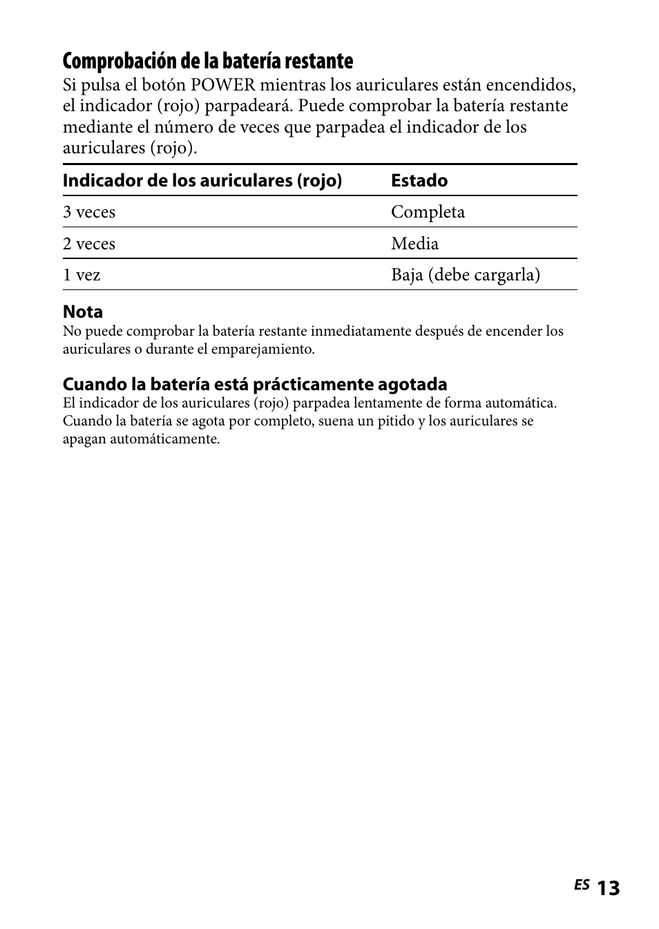 Comprobación de la batería restante | Sony DR BT160IK User Manual | Page 53 / 84