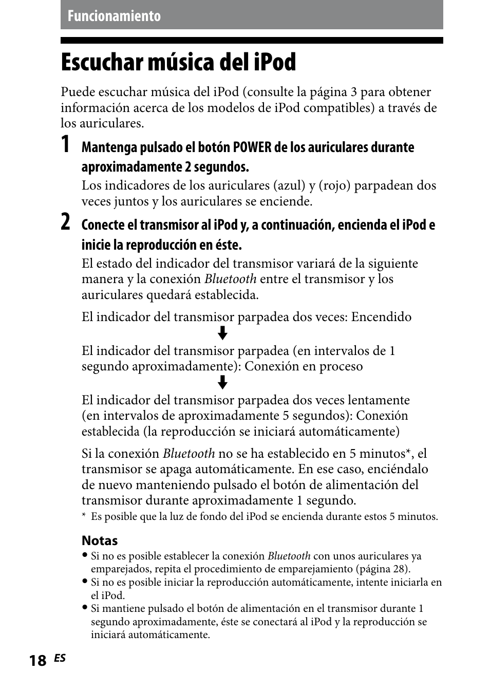 Funcionamiento, Escuchar música del ipod, Escuchar.música.del.ipod | Sony DR BT160IK User Manual | Page 58 / 84