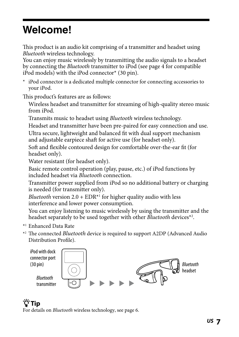 Welcome | Sony DR BT160IK User Manual | Page 7 / 84