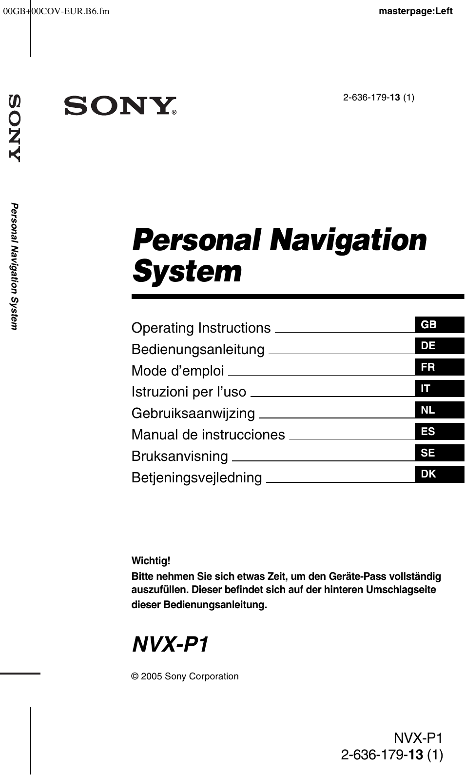Sony NVX-P1 User Manual | 204 pages