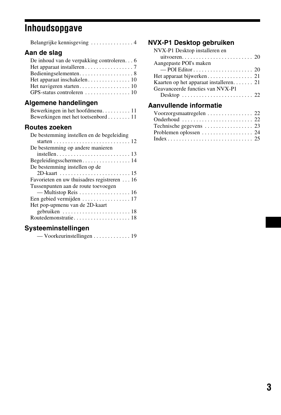 3inhoudsopgave | Sony NVX-P1 User Manual | Page 105 / 204