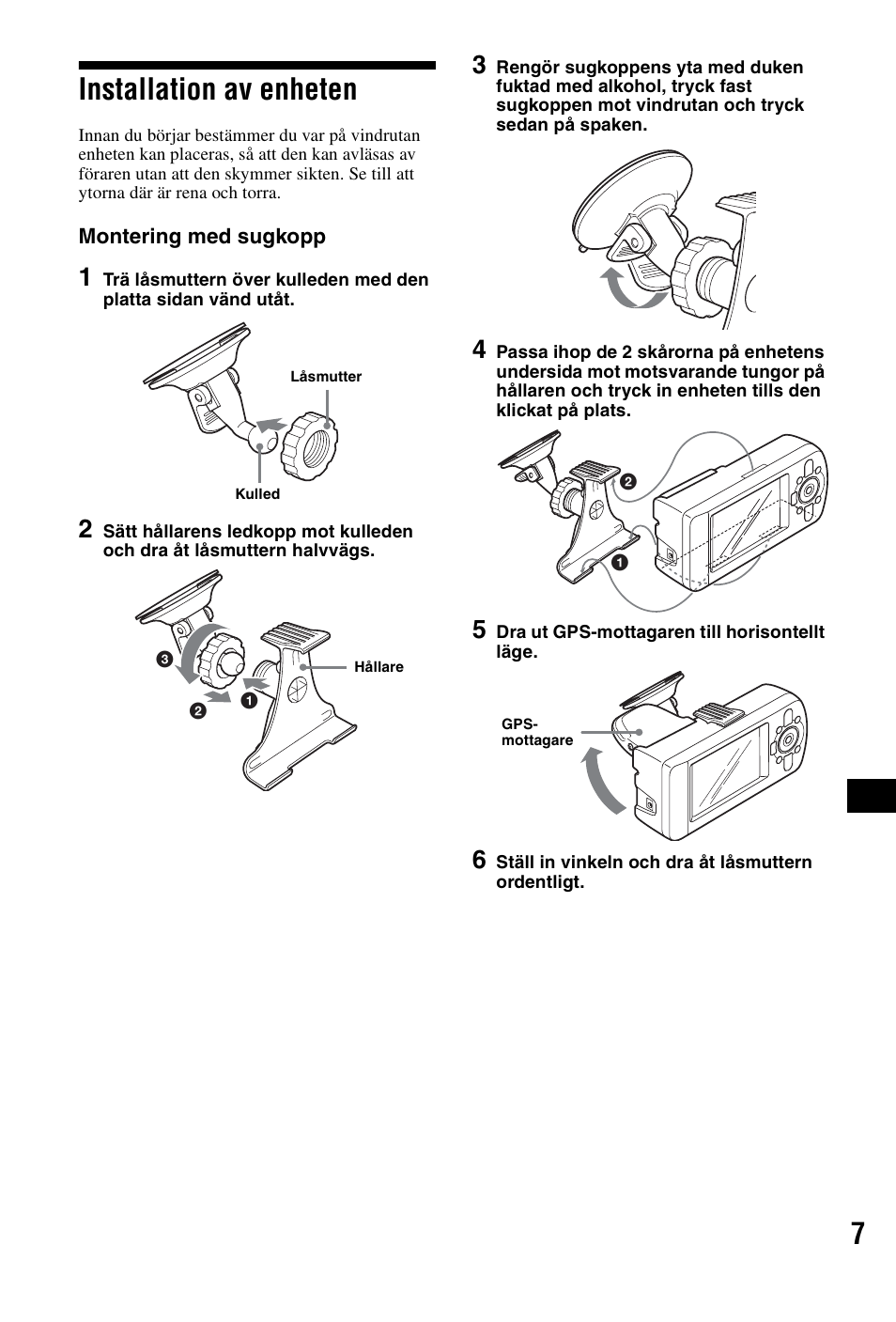 Installation av enheten, 7installation av enheten | Sony NVX-P1 User Manual | Page 159 / 204