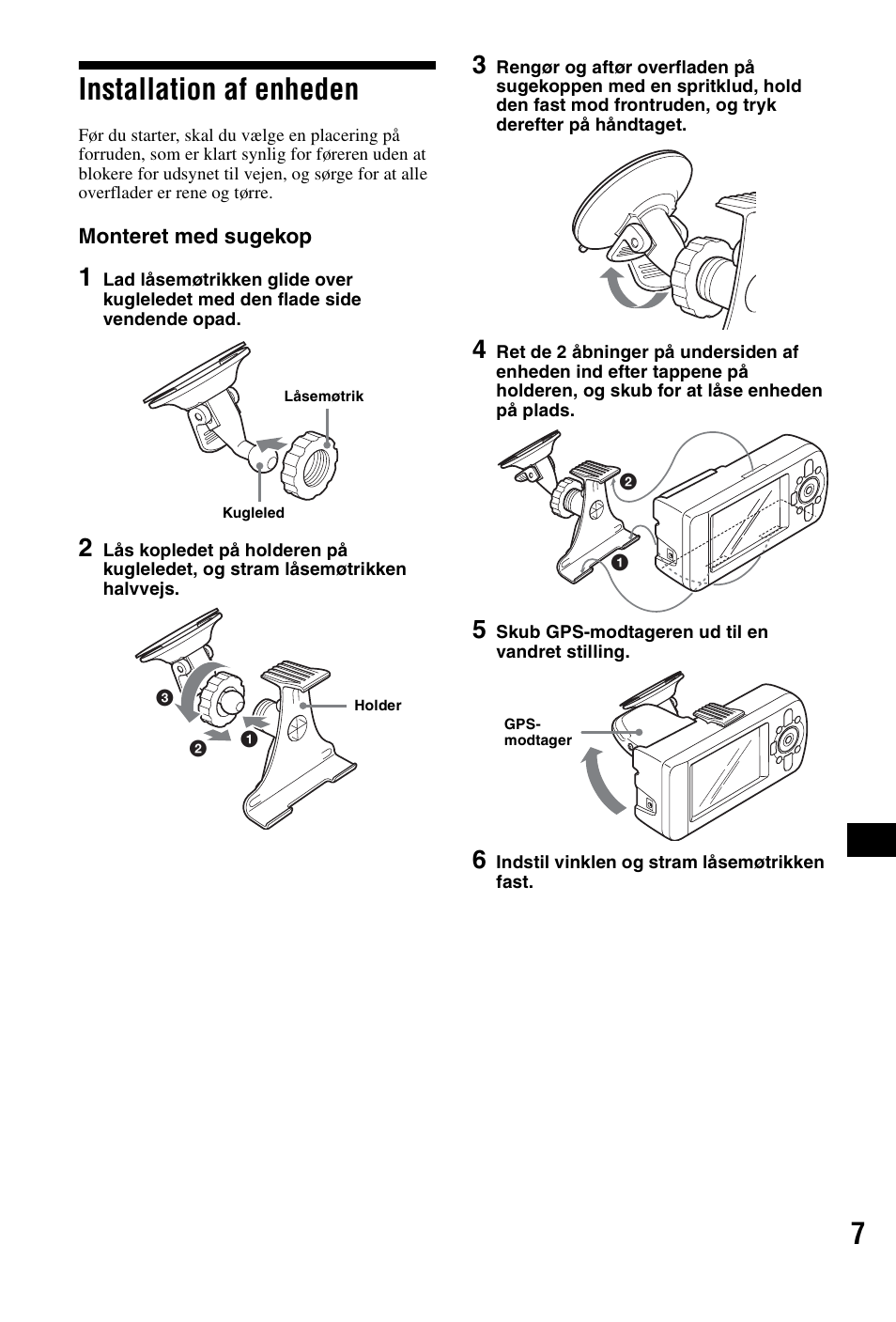 Installation af enheden, 7installation af enheden | Sony NVX-P1 User Manual | Page 183 / 204