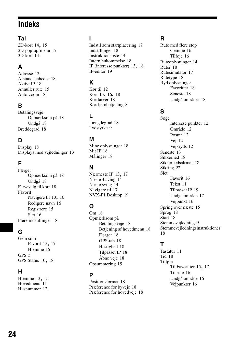 Indeks, 24 indeks | Sony NVX-P1 User Manual | Page 200 / 204