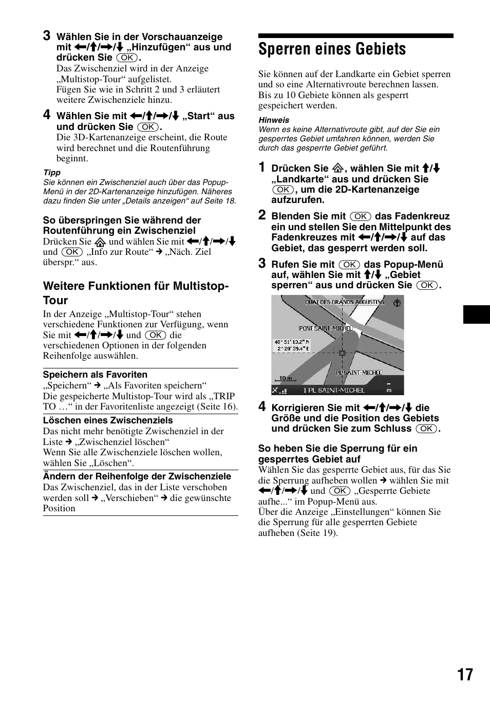 Sperren eines gebiets | Sony NVX-P1 User Manual | Page 41 / 204