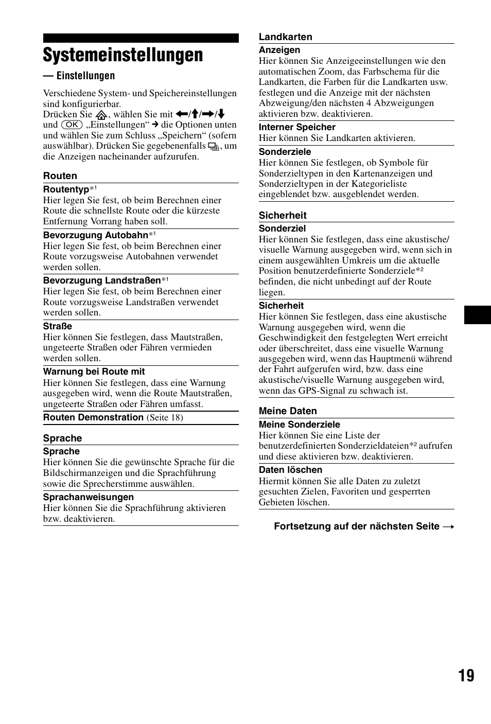 Systemeinstellungen, Einstellungen | Sony NVX-P1 User Manual | Page 43 / 204
