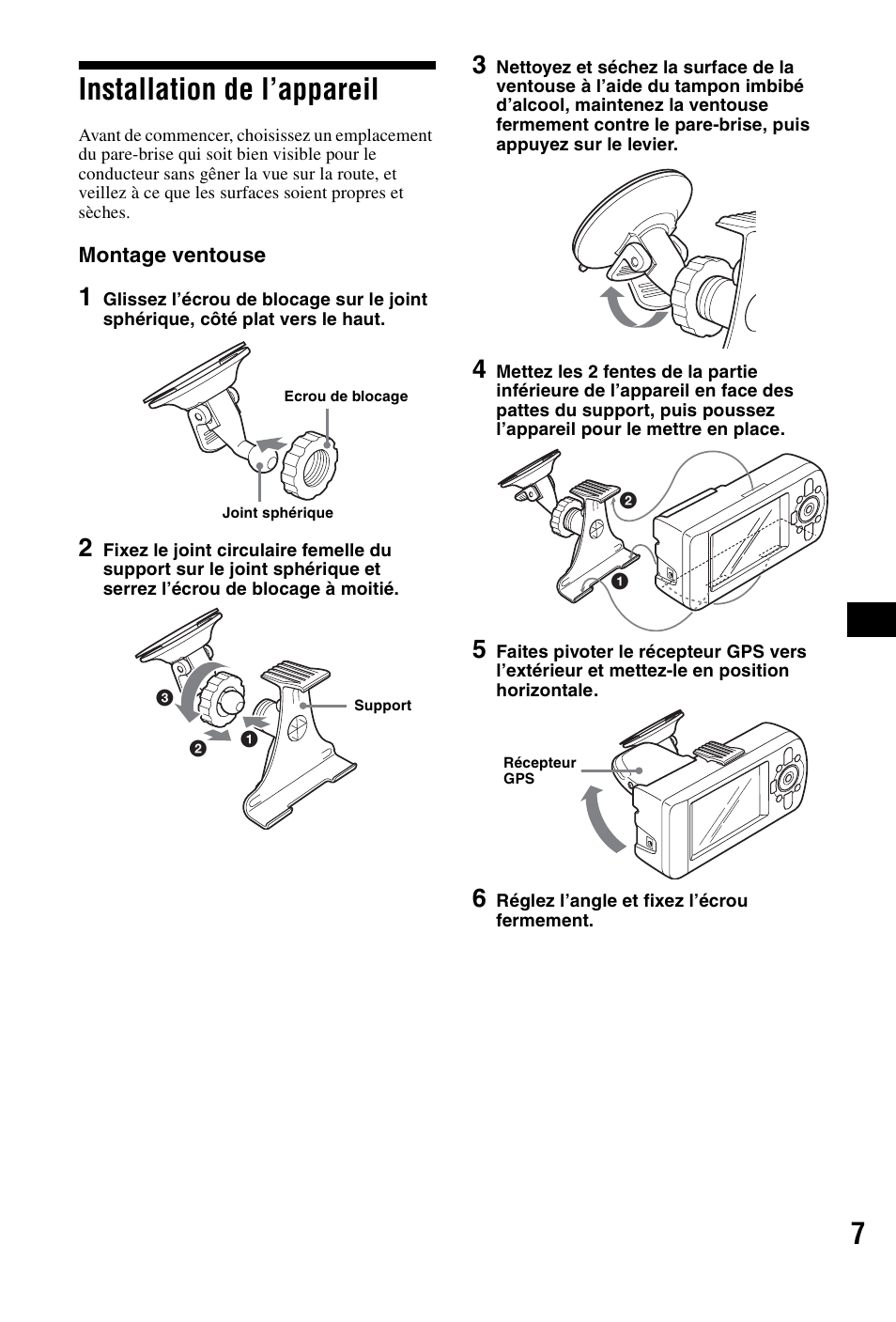 Installation de l’appareil, 7installation de l’appareil | Sony NVX-P1 User Manual | Page 57 / 204