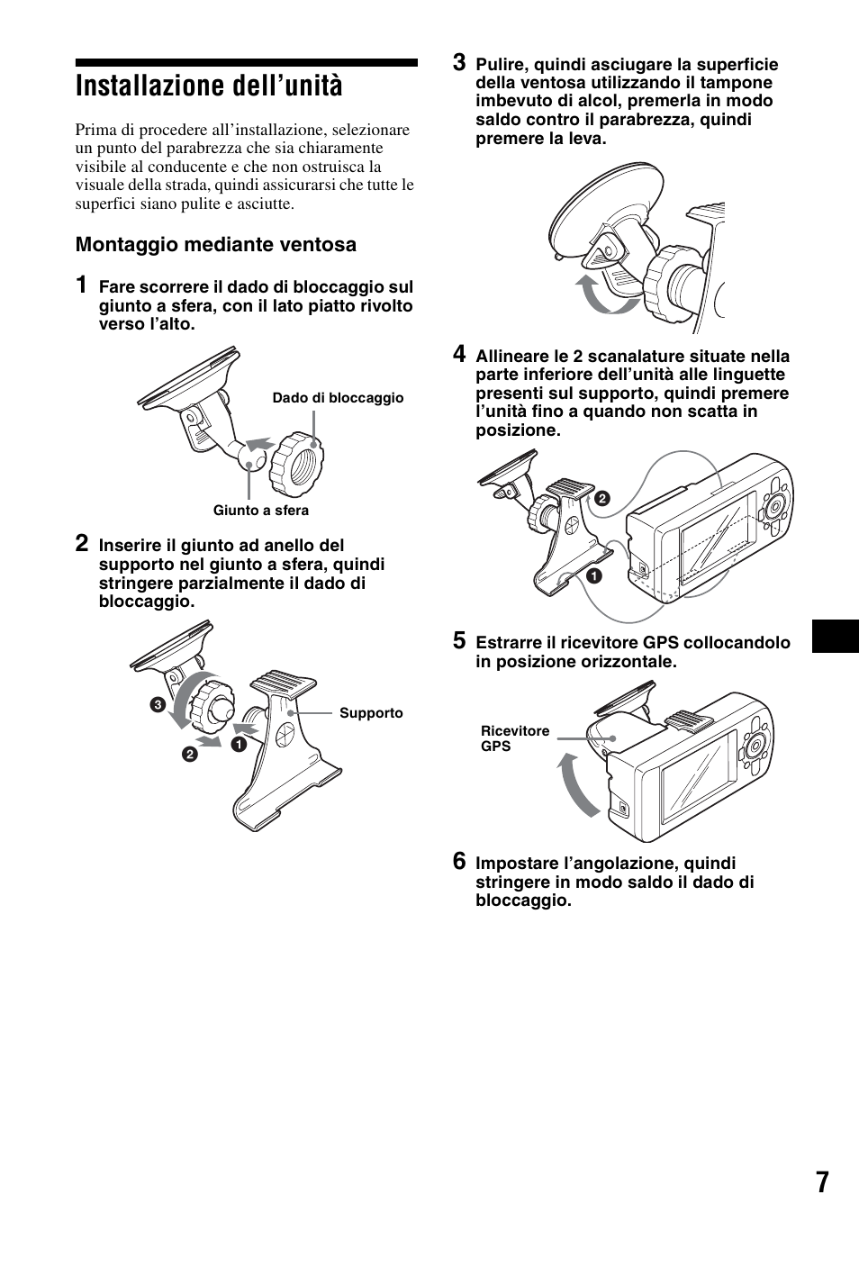 Installazione dell’unità, 7installazione dell’unità | Sony NVX-P1 User Manual | Page 83 / 204