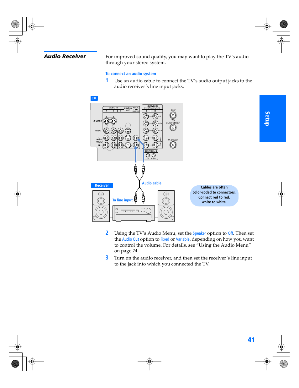 Audio receiver | Sony KP- 57WV600 User Manual | Page 42 / 101