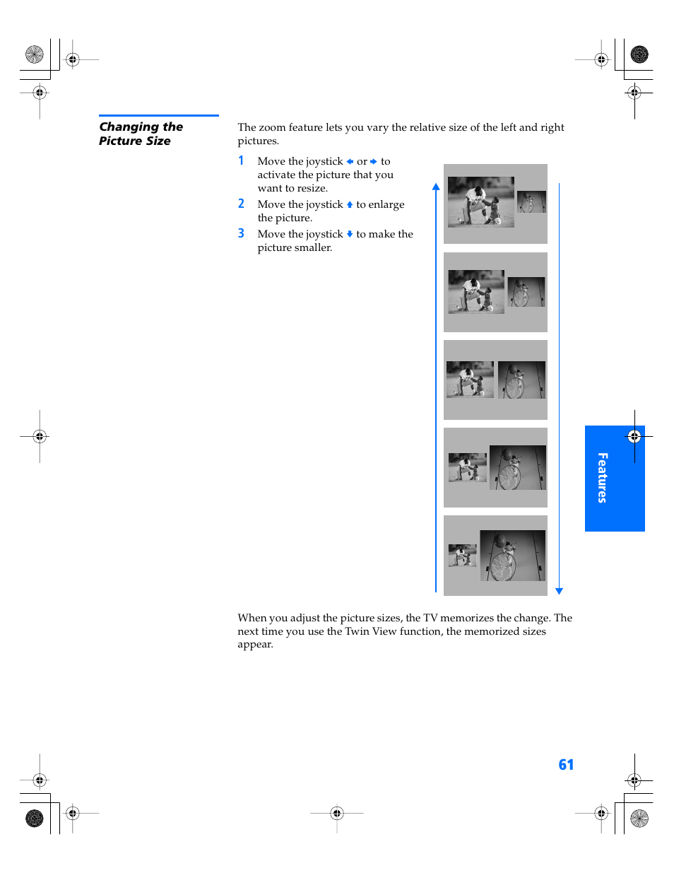 Changing the picture size | Sony KP- 57WV600 User Manual | Page 62 / 101