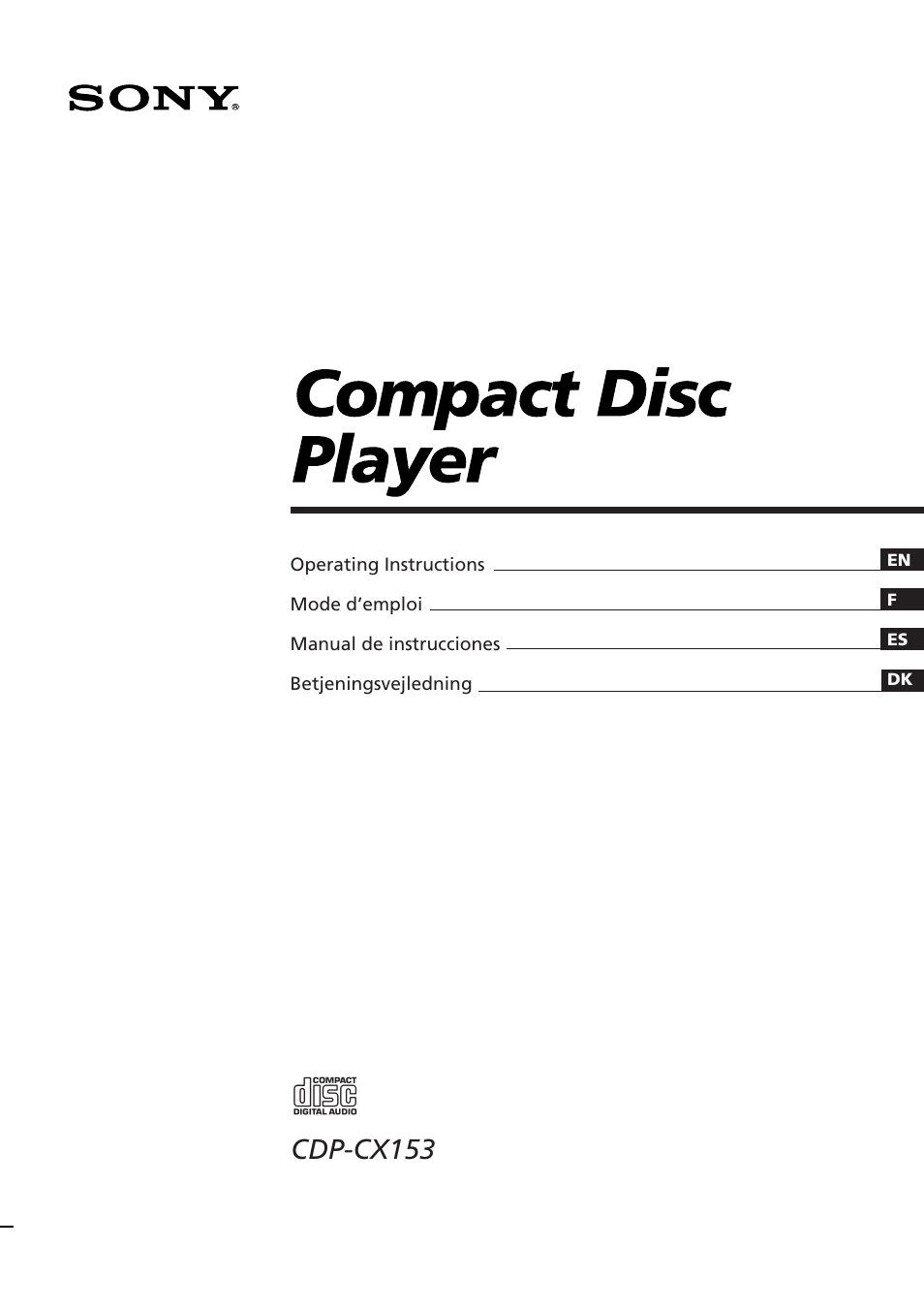 Sony CDP-CX153 User Manual | 93 pages