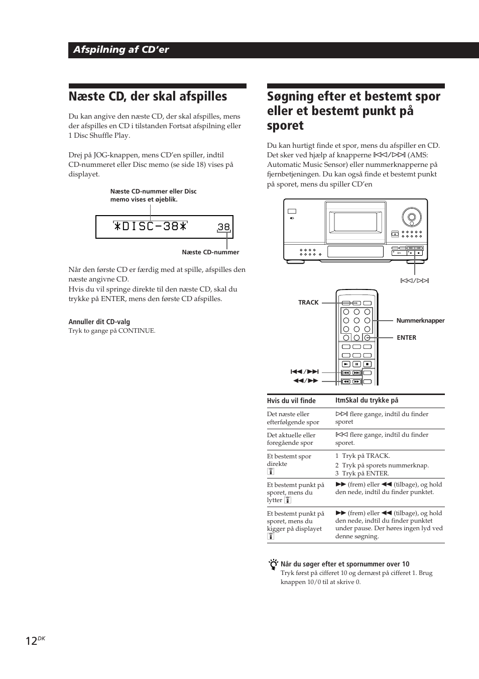 Næste cd, der skal afspilles, Afspilning af cd’er | Sony CDP-CX153 User Manual | Page 81 / 93